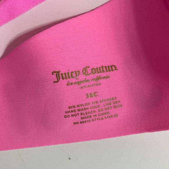 Juicy Couture Sleep & Smooth Pink Bra Size 38C Lined Adjustable Underwire - Picture 4 of 6